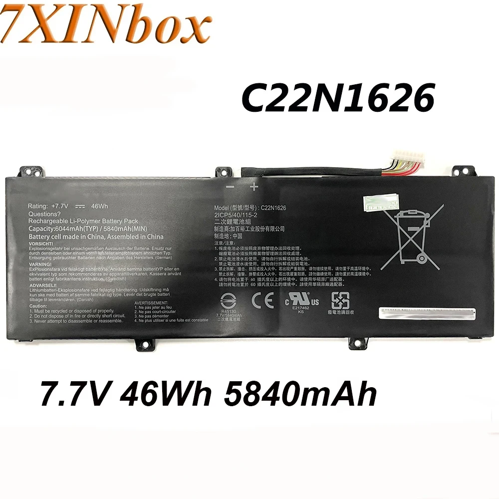 

7XINbox C22N1626 2ICP5/40/115-2 7.7V 46Wh 5840mAh Laptop Battery For Asus Flip C213NA-1A C213SA C213NA Series Tablet Notebook