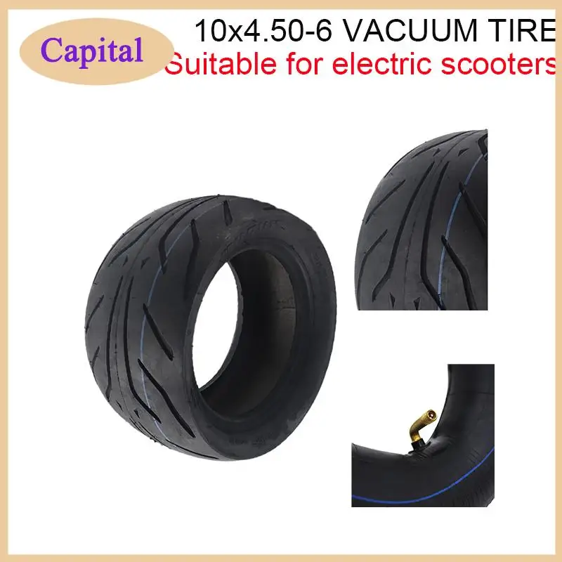 

10-дюймовая шина для электросамоката 10x4.50-6, бескамерная резиновая шина для замены