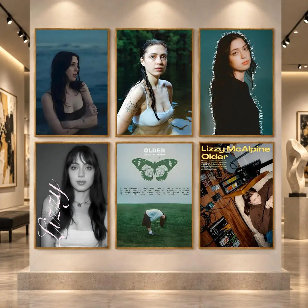 Singer Lizzy M-Mcalpine Poster Stickers Self-Adhesive Mural Wall Art Decals for Bedroom Living Room Home Painting Decor Gift