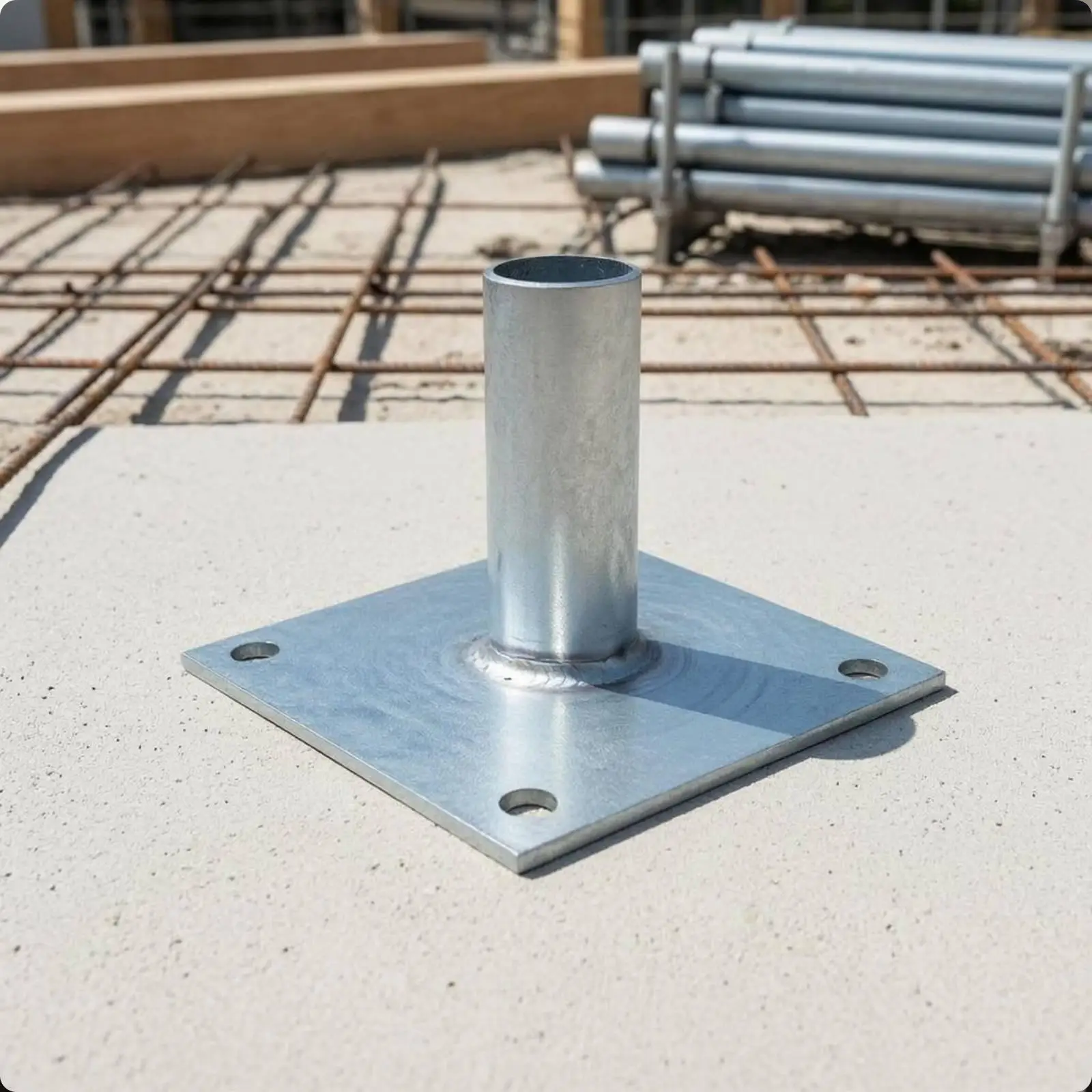 Scaffold Base Support Plate Steel Pipe Structure Square Mount Construction Hardware for Scaffolding Support