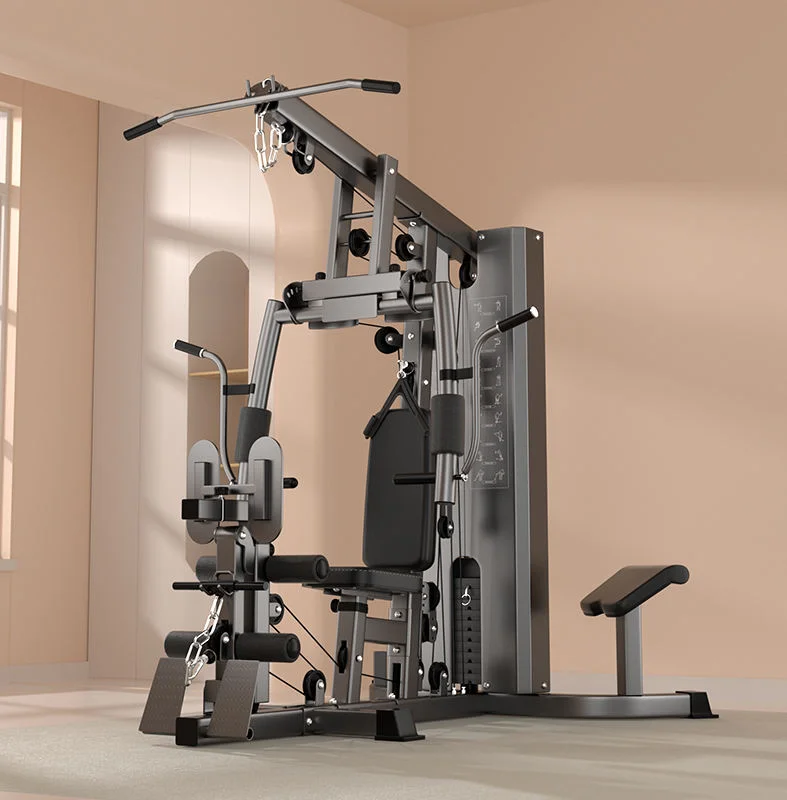 الكل في واحد متعدد الوظائف معدات الصالة الرياضية المنزلية محطة تدريب كاملة مع نظام بكرة مكدس الوزن معدات التمرين #2