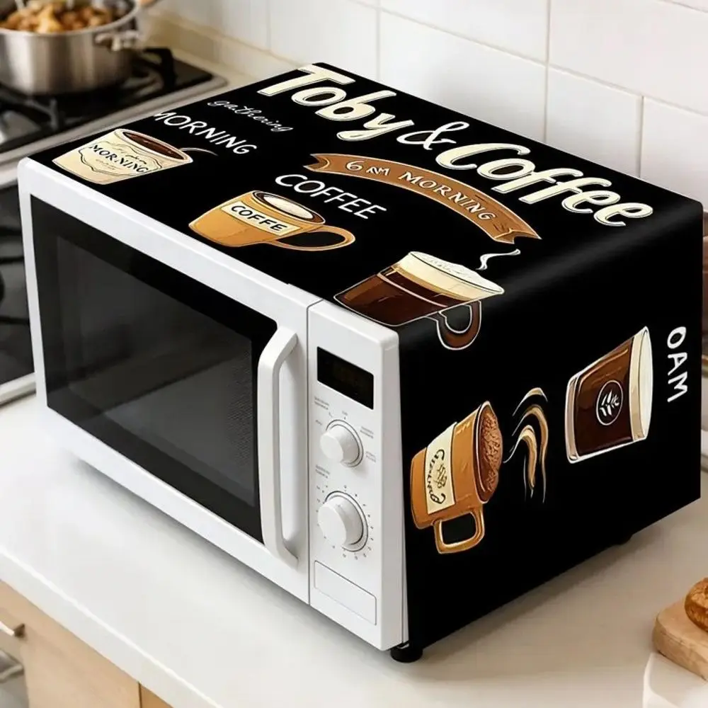 85x35cm Microwave Oven Dust Cover Oil Proof Waterproof Polyester Fabric Machine Protector Washable Microwave Dust Cover