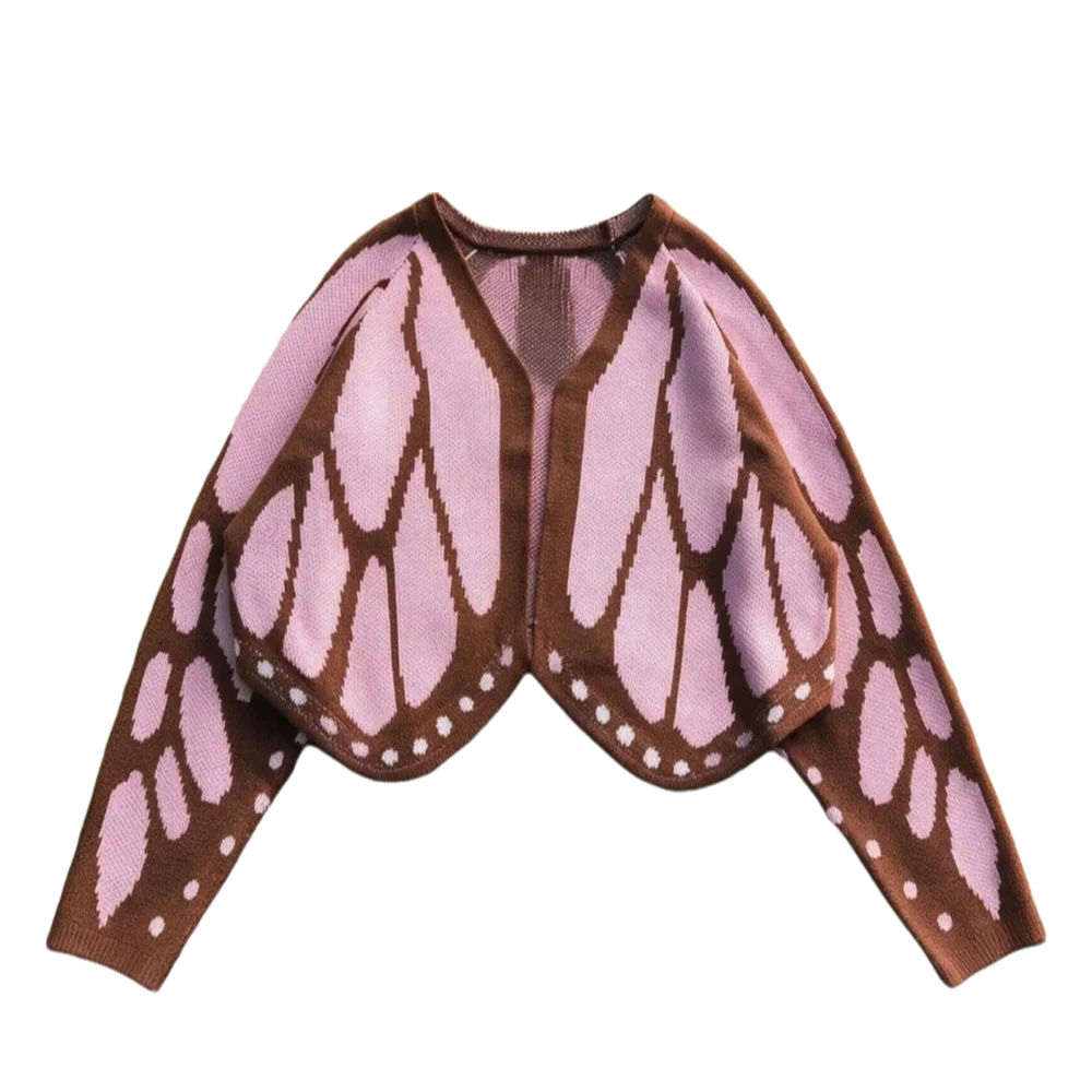 Monarch Butterfly Butterfly Knit Cardigan Hand-knitted Soft Batwing Sleeve Knit Shawl Batwing Sleeve Cape-like Design