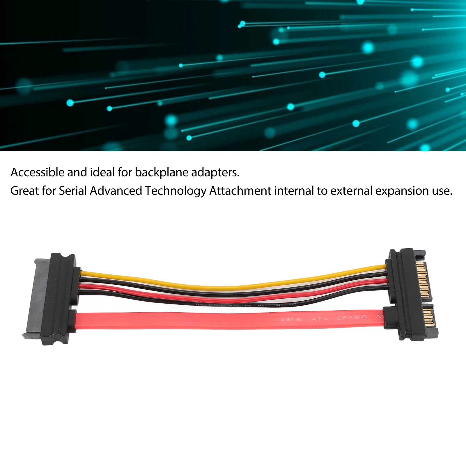 SATA22P M/SAS29P F オス - メス延長ケーブル SATA7 15ピン ハードディスクデータ電源延長ケーブルコネクタ SFF 8482 0.15m