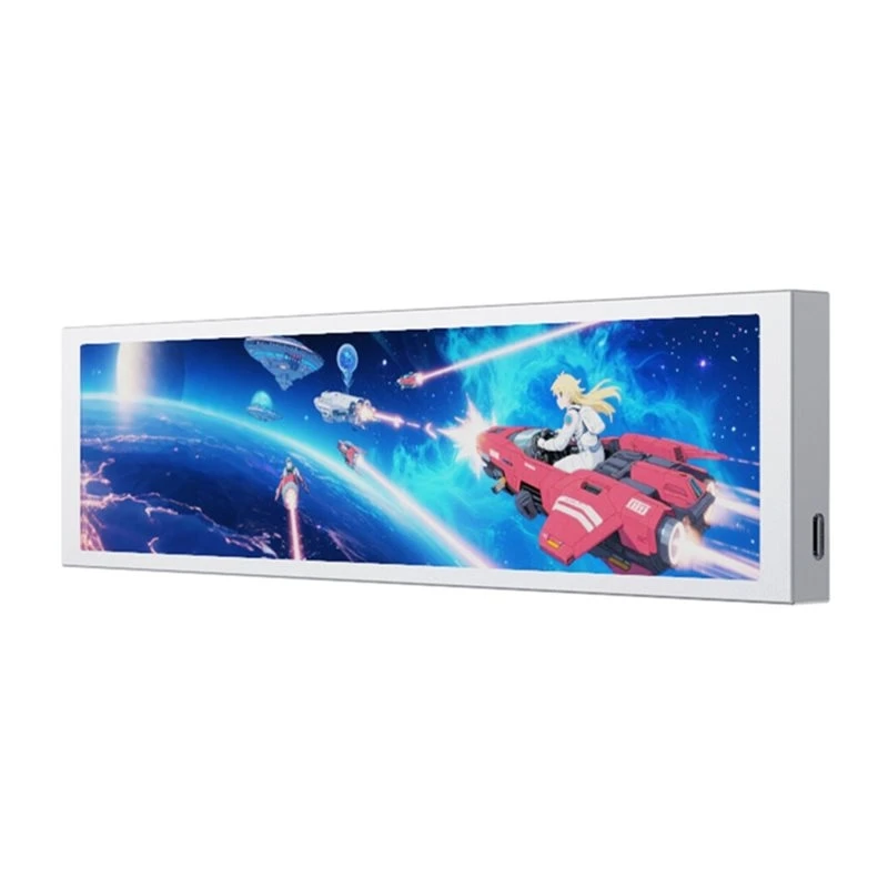 D92 9.2-Inch Long Strip Sub-Screen For Computer Case CPU Temperature Monitoring Performance Tracking DIY White