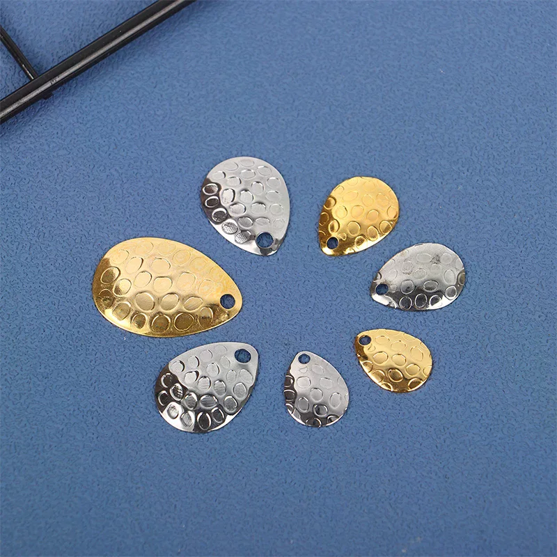 20Pcs Fishing Spinner Blades Metal Waterdrops Shape Spoons Plaice For Tackle Craft Bait Tool Lure DIY Hard Bait Accessories