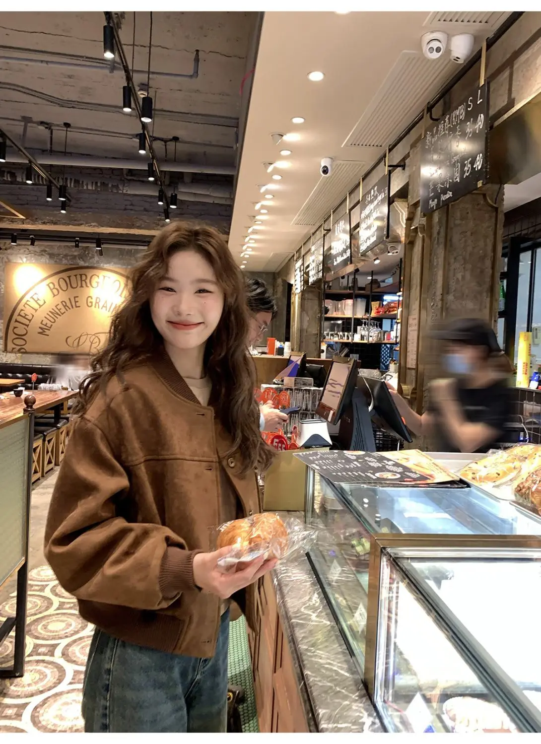 

Bomber Jackets Womens Jacket Yellow Winter Faux Fur Snap-Button Preppy Girlish Embroidery Comfortable Softshell Feminine Cozy OL