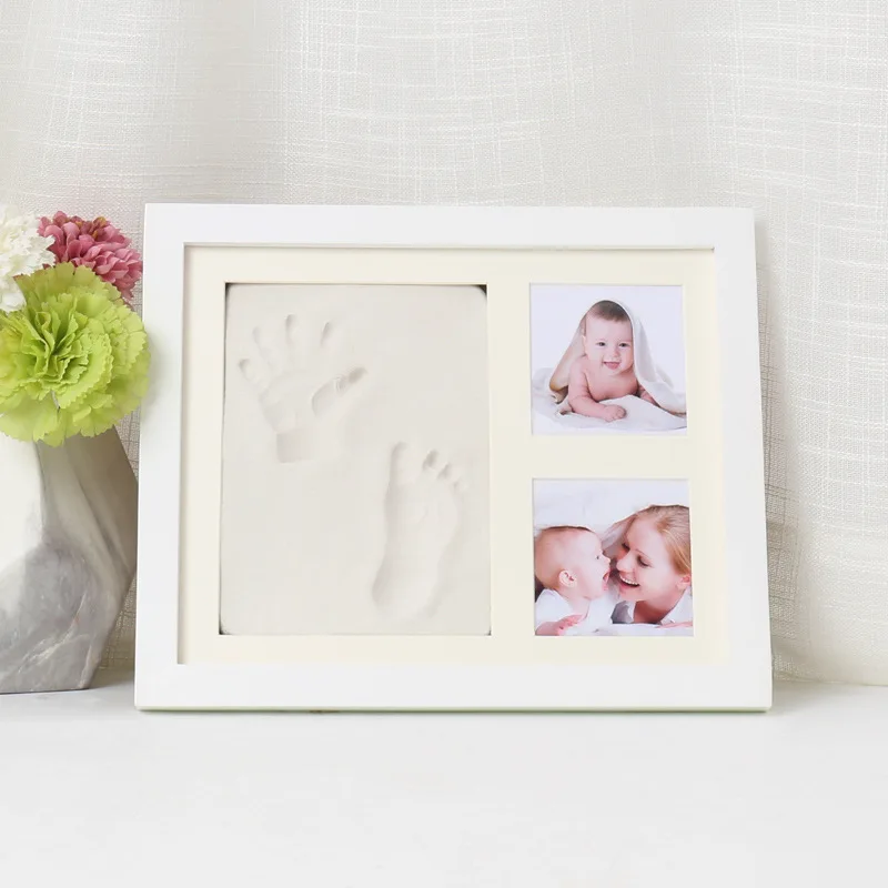 Newborn Baby Handprint Footprint Kit Casting Infant Baby Shower Non-toxic Souvenirs Gift Imprint DIY Soft Clay Inkpad for Kids