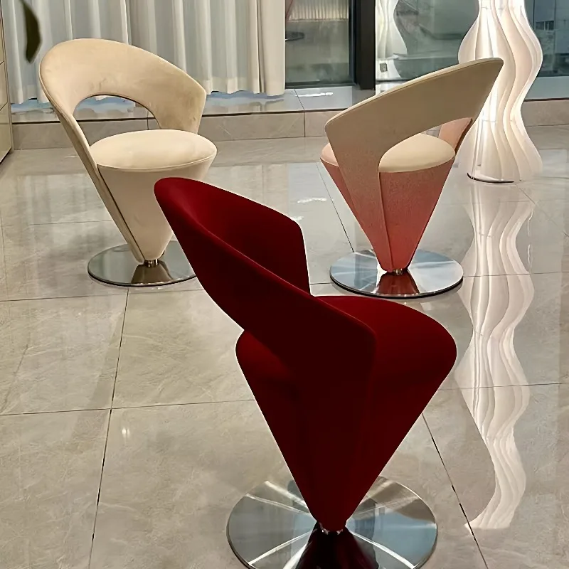 Modern Rotatable Vanity Chair Luxury Minimalist Backrest Makeup Stool Designer Dining Chairs Stylish Bedroom Dressing Seat