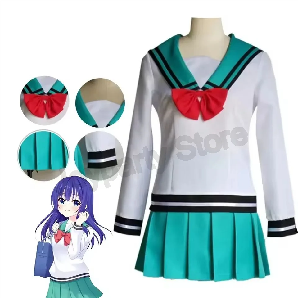 Anime Das katastrophale Leben von Saiki K. Teruhashi Kokomi Cosplay Kostüme Grün JK Kleid Uniformen Halloween Kostüme für Frauen