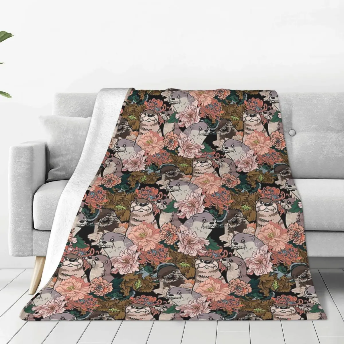 Because Otter Blanket Flannel Portable Throw Blankets Sofa Throw Blanket For Couch Bedding Outdoor Throws Bedspread Quilt