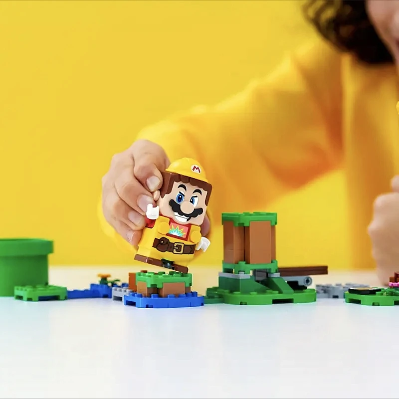 Super Mario Bros Blocks Luigi Buliding Blocks Action Toy Figures Assembly Toys mark box Dolls Children Birthday Gifts spiderman