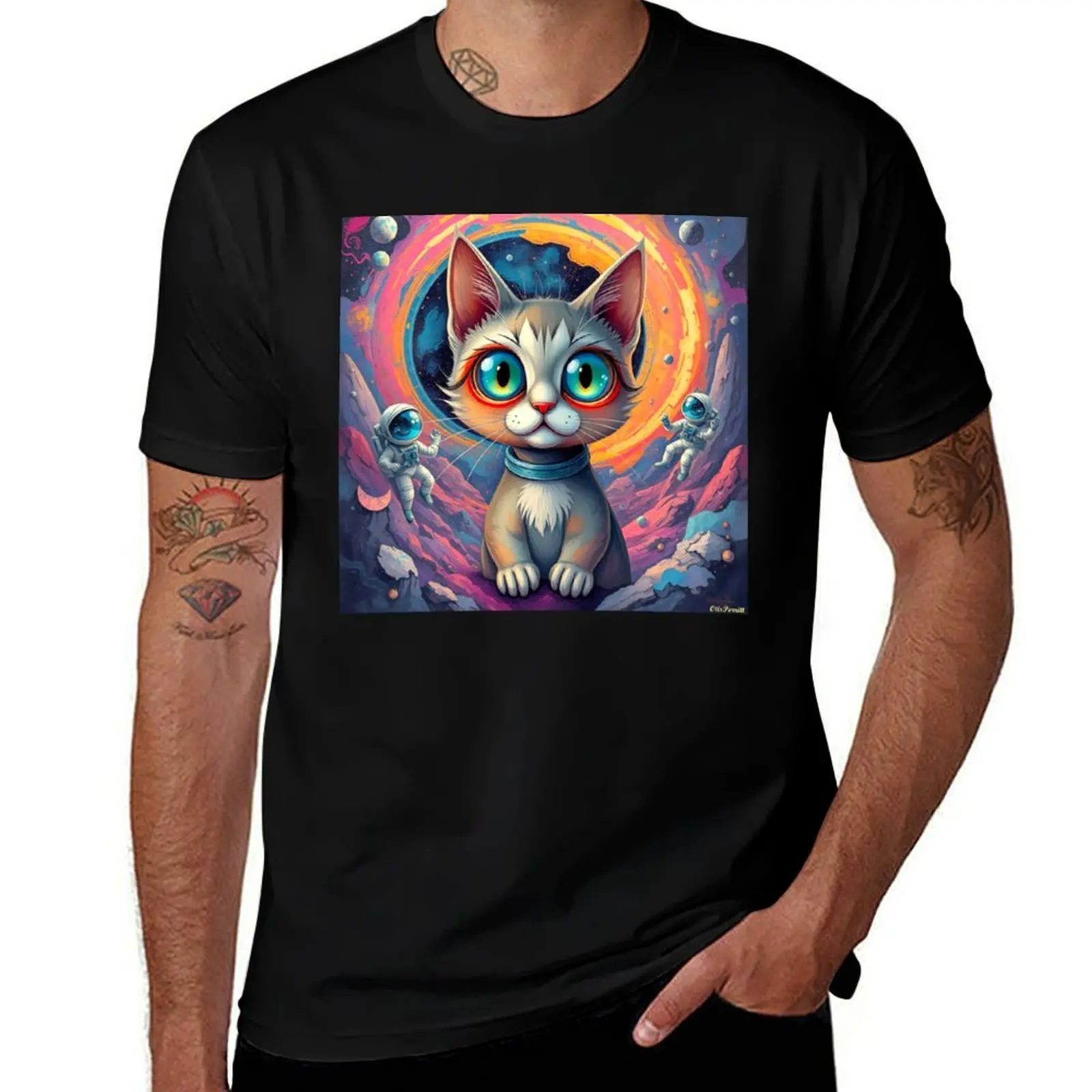 

SPACED OUT-CAT 3 T-Shirt anime t shirts Louboutins funny costumes mens t shirt