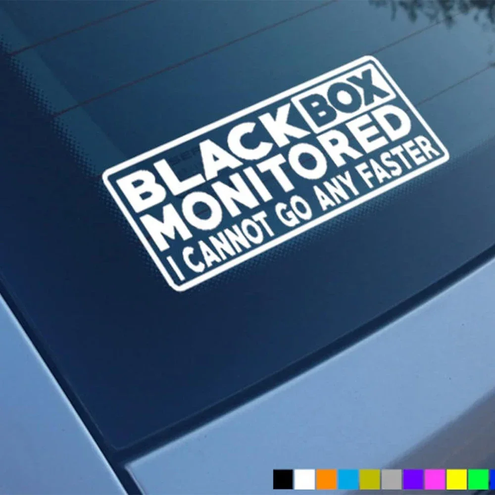 BLACK BOX MONITORED Vinyl Car Sticker Funny Young Driver Decal for Bumper & Window