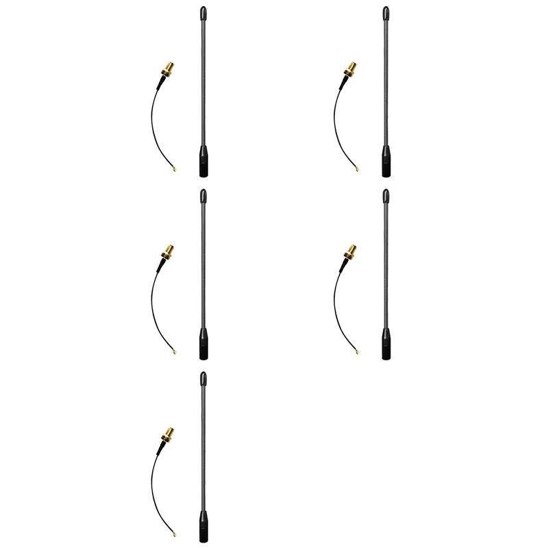 Antena Soft ABZW 5X SMA Male Nirkabel untuk Transmisi Data, High Gain 10Dbi Wifi Halow Whip Antenna dengan Kabel Adaptor A