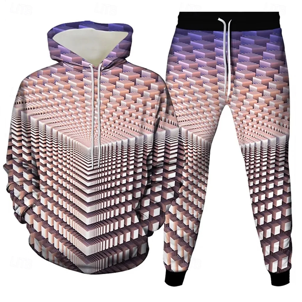 

Lightning Sweatshirts 3D print long sleeve oversized pants casual Hoodies Set streetwear Spring and Autumn Sweatshirt 2pcs Set