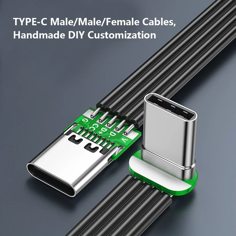 كابلات بيانات USB 2.0 Type-c مباشرة لأعلى ولأسفل بيانات بزاوية يسار ويمين PD 45 وات شحن سريع للكمبيوتر اللوحي والهواتف المحمولة التي تعمل بنظام أندرويد