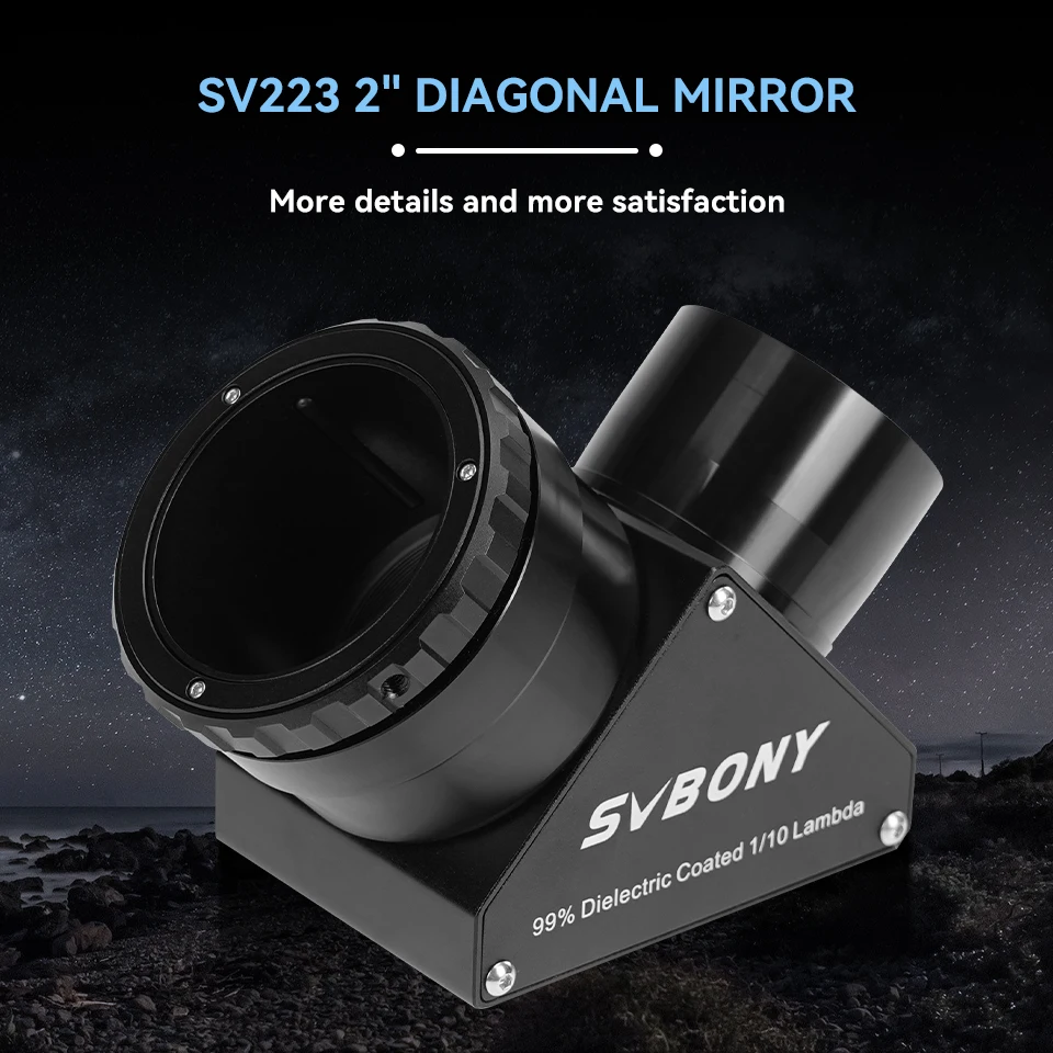 Svbony SV223 1,25/2 Zoll 99 % reflektierende dielektrische Beschichtung 90 ° Clicklock Mirror 1/10 Lambda zur Verbindung von Okularen und Objektiven – Detail 12