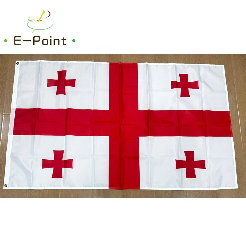 جورجيا العلم الوطني 2ft * 3ft (60*90 سنتيمتر) 3ft * 5ft (90*150 سنتيمتر) حجم زينة عيد الميلاد للمنزل العلم راية