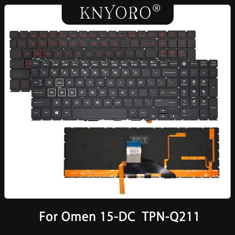 

New Original US Laptop Keyboard With Backlight For HP Omen 15-DC 15-DC1018ca 15-DC1008ca/0108TX 15-dc000 TPN-Q211 TPN-C143 15-DH