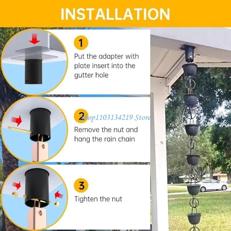N5KC Rain Chain Gutter Adapter Aluminum Installation Rain Chain Gutter Installer