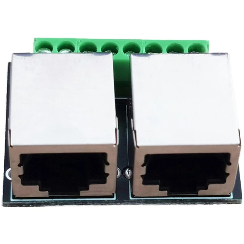 Hot Sale 4PCS RJ45 Ethernet Dual Female Terminal Breakout Board,3.5Mm Pitch Connector Board Shielded Network Adapter Terminal