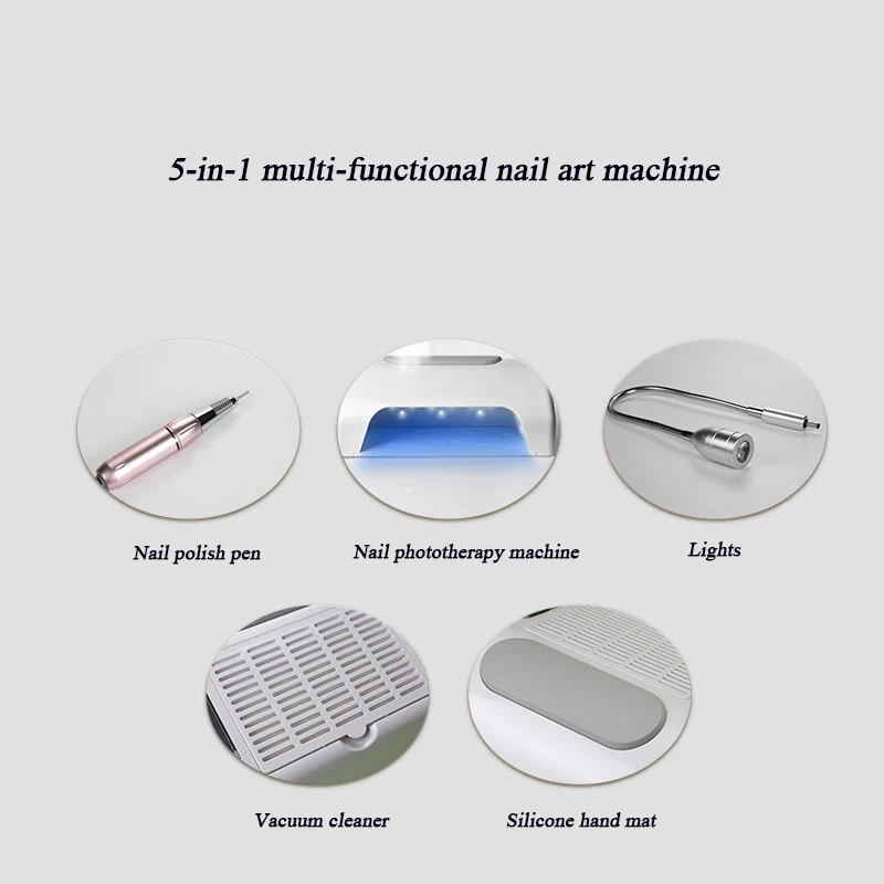 เครื่องขัดเล็บอเนกประสงค์แบบบูรณาการเครื่องขัดเล็บพลังงานสูงโคมไฟอบกาวยาทาเล็บ