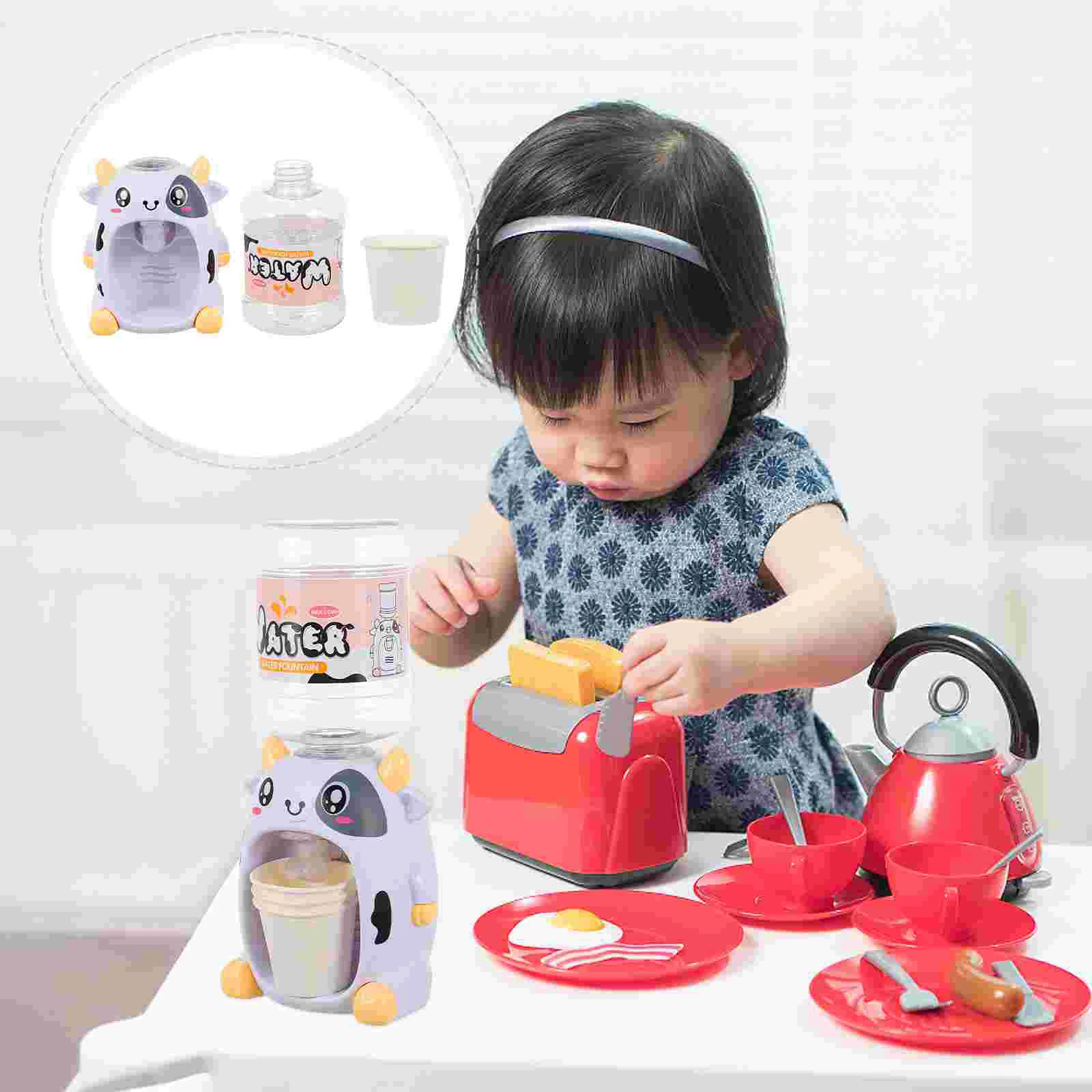 Mini Water Dispenser Fountain Milk Cow Toys Drinking Educational Desk Kids Gift Children