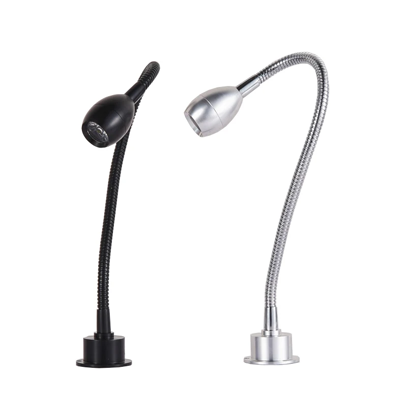 

Indoor 3W LED Picture Light Fixture Flexible Pipe Spotlight Cabinet Lamp Bookshelf Exhibition Silver/Black shell Indoor Lighting
