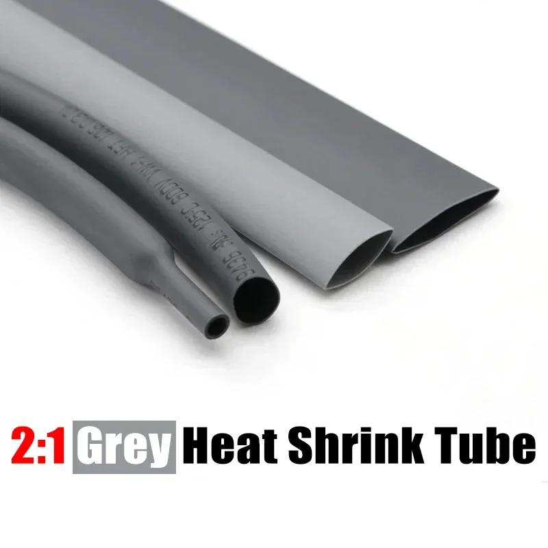 

1 meter Grey Dia 1 2 3 4 5 6 7 8 9 10 12 14 16 20 25 30 40 50mm Heat Shrink Heatshrink Tubeing 2:1 Cable Insulated Sleeving Tube