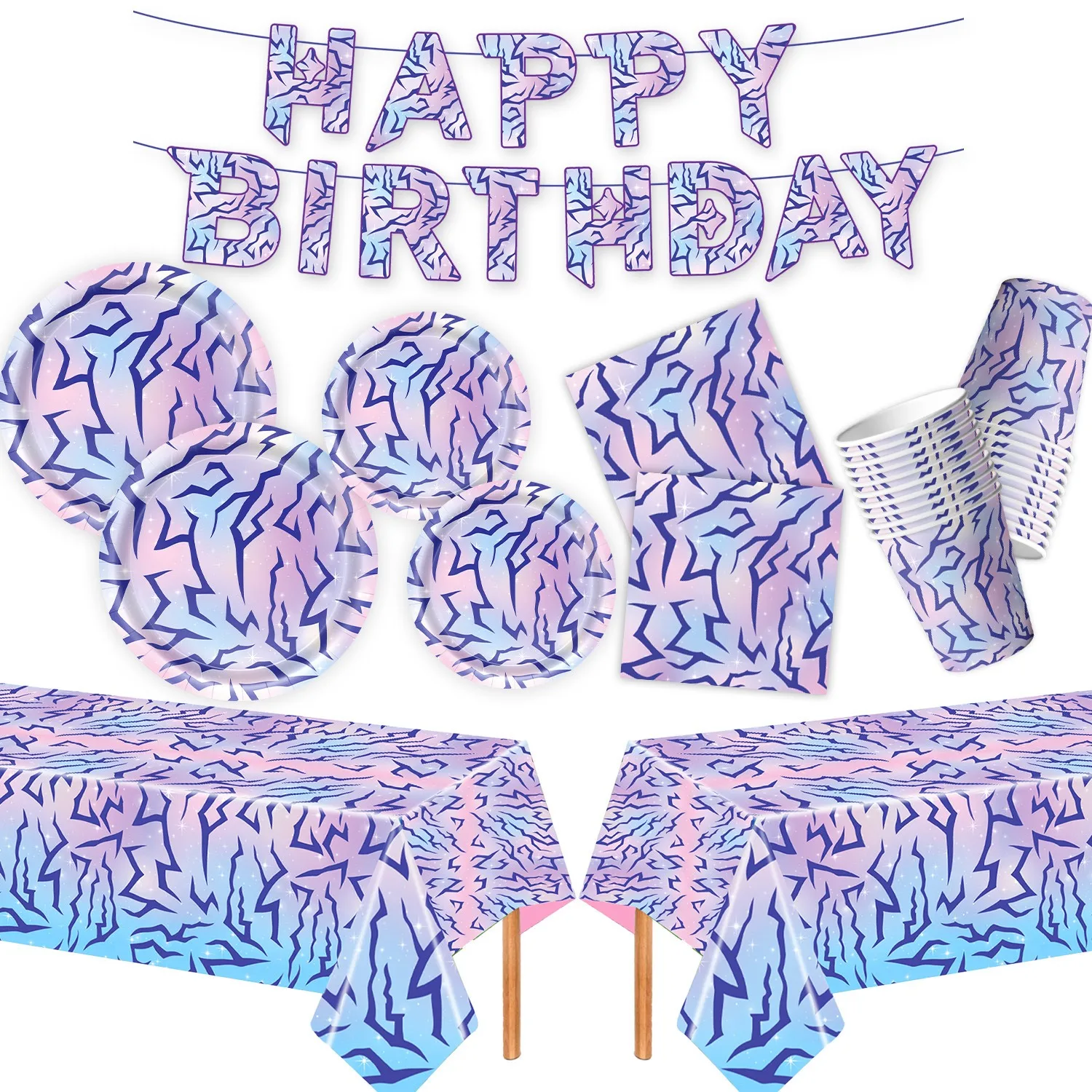 Conjunto de Utensílios para Festa de Aniversário com Tema K-pop, Banner, Copos de Papel, Pratos e Toalhas de Mesa para Decorações de Casamento e Chá de Bebê