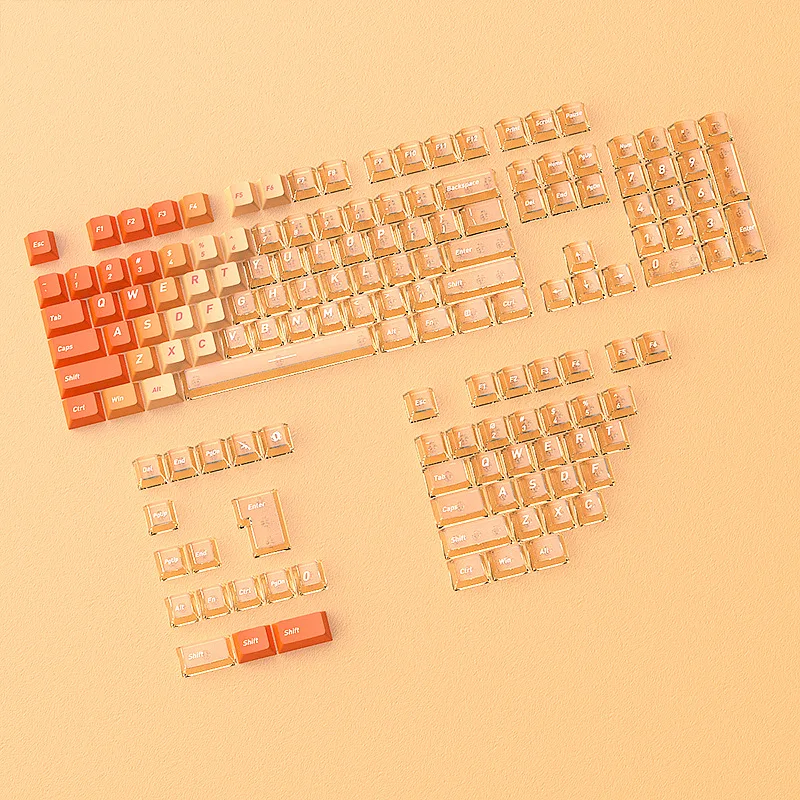 Sunset keycap mechanical keyboard set with 153 keys PBT sublimation PC dual color original factory