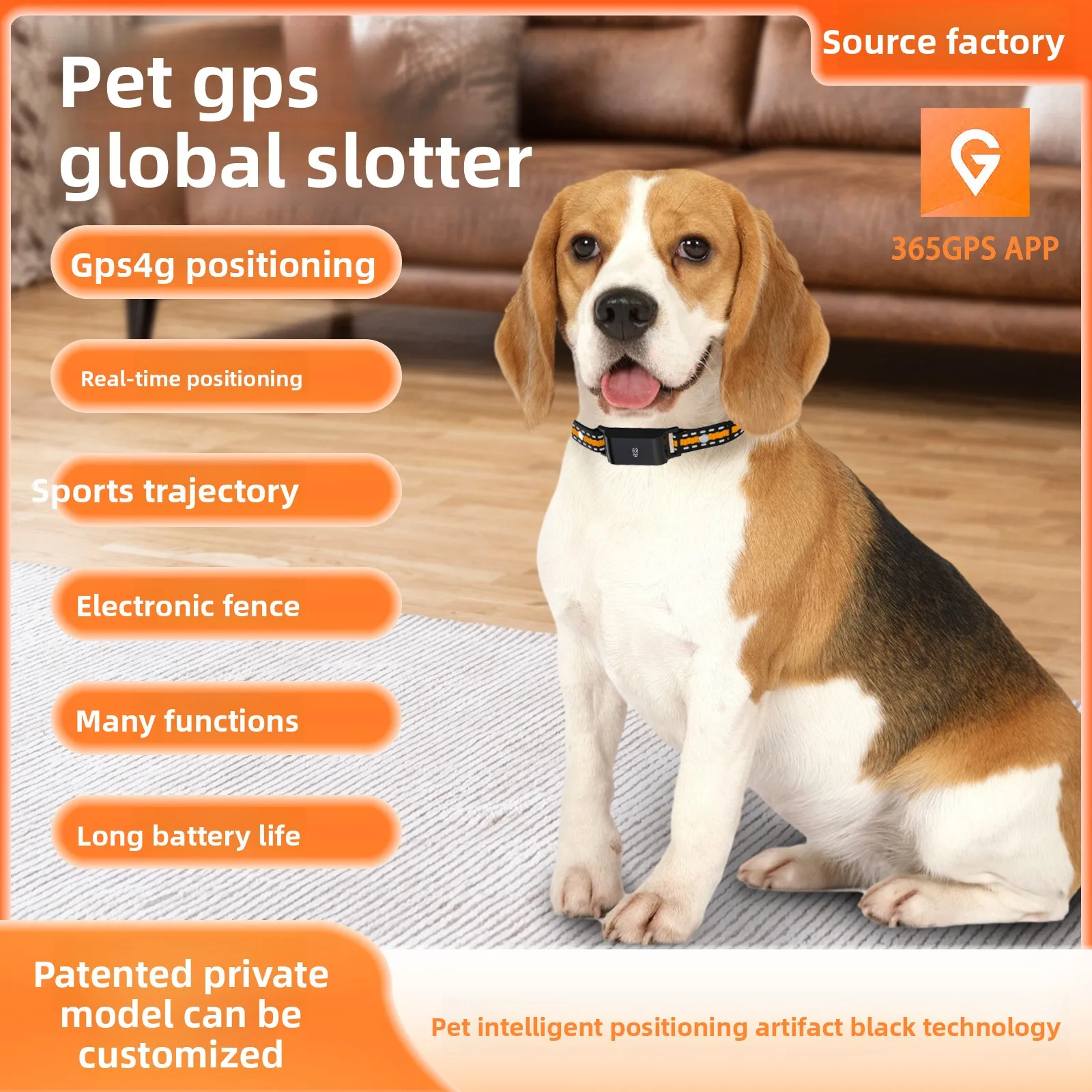 Paketkombination des neuen 4G Cat Anti-Lost Digital Fence Historical Traject Waterproof IP67 Global GPS Pet Tracker