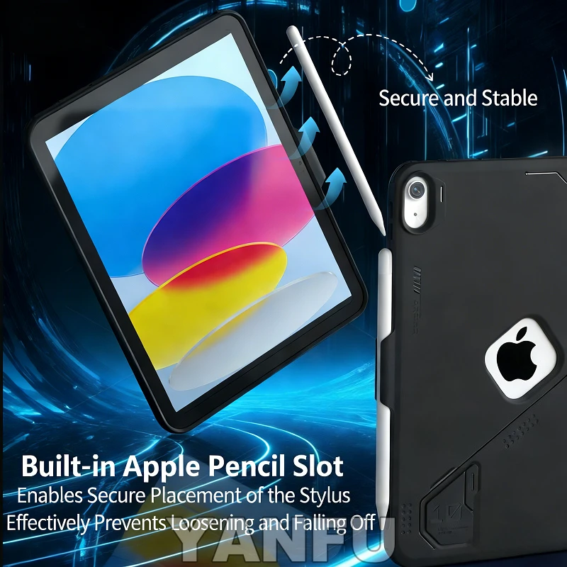 Case for iPad 10th 10.9 Cover iPad 12th 11th A16 11 Lightweight Shockproof Funda with Pencil Slot Supports Apple Pencil Charging