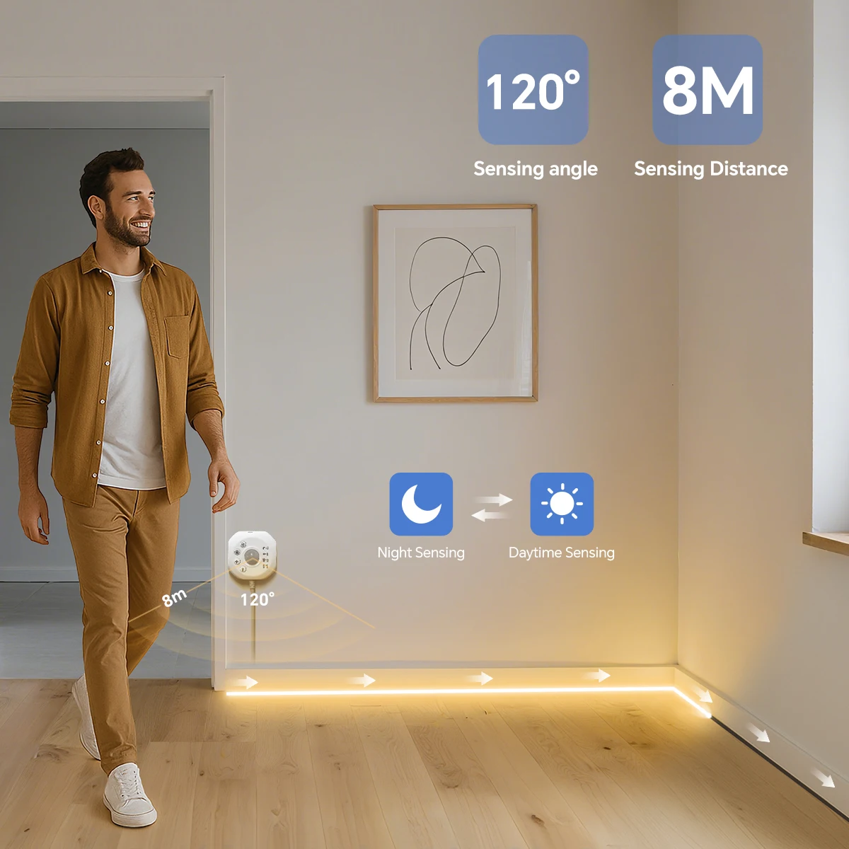 تشغيل تدفق المياه مطاردة LED قطاع أضواء 24 فولت WS2811 محس حركة LED مصباح لاصق لدرج الممر سقف إضاءة ديكوريّة