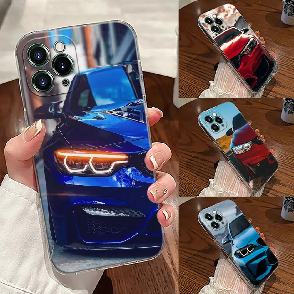 

Blue Red Line Sports Car For M Power Case For Apple iPhone 17 16 15 14 13 12 11 Pro Max 16Plus 16E 17Air 17Pro Phone Cover Funda
