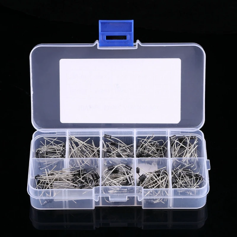 200Pcs/box 10Value Diode Assorted Kit Set 1N5819 1N5818 1N5817 1N4007 1N4006 1N4005 1N4004 1N4003 1N4002 1N4001 Rectifier Diodes