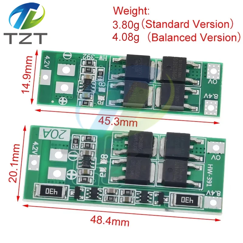 1/5PCS 2S 20A 7.4V 8.4V 18650 Lithium Battery Protection Board/BMS Board Standard/Balance For DIY