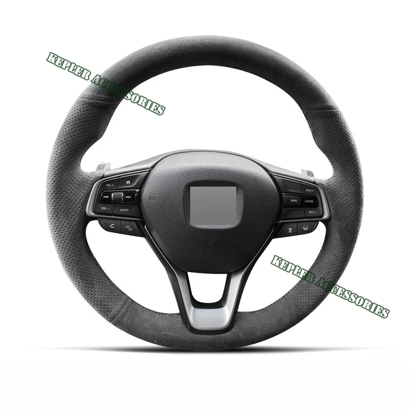 Suede Genuine Leather Black Thread Steering Wheel Cover Wrap Car Accessoires Specifically For Honda Accord 10 Insight 2019-2021