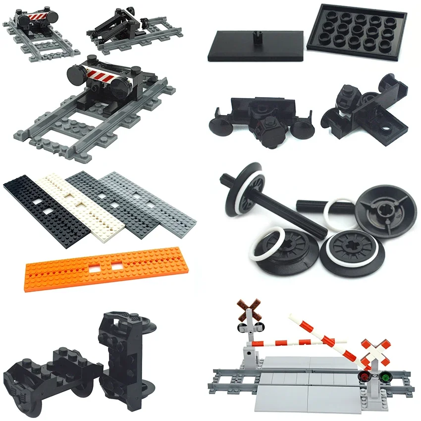Acessórios de trem técnico peças de pista de roda cerca multi pf funções de energia ferramenta modelo de motor leduo bloco de construção 74784 91994