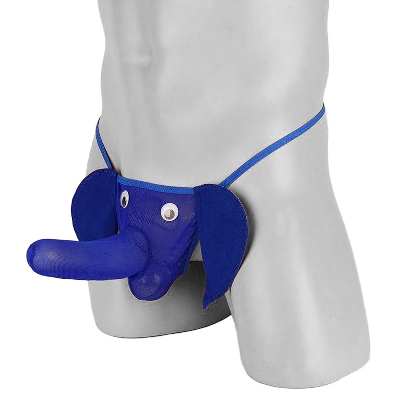 ホットな男性用象鼻Tバックソングメッシュセクシーアダルト下着、面白いペニススリーブオナホール、男性用ランジェリー、ゲイ向け