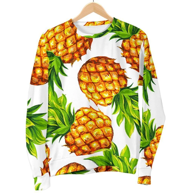 Colorful Pineapple Graphic Sweatshirts Harajuku Fashion Watermelon 3D Print Pullovers For Men Clothes Long Sleeve O Neck Sweater