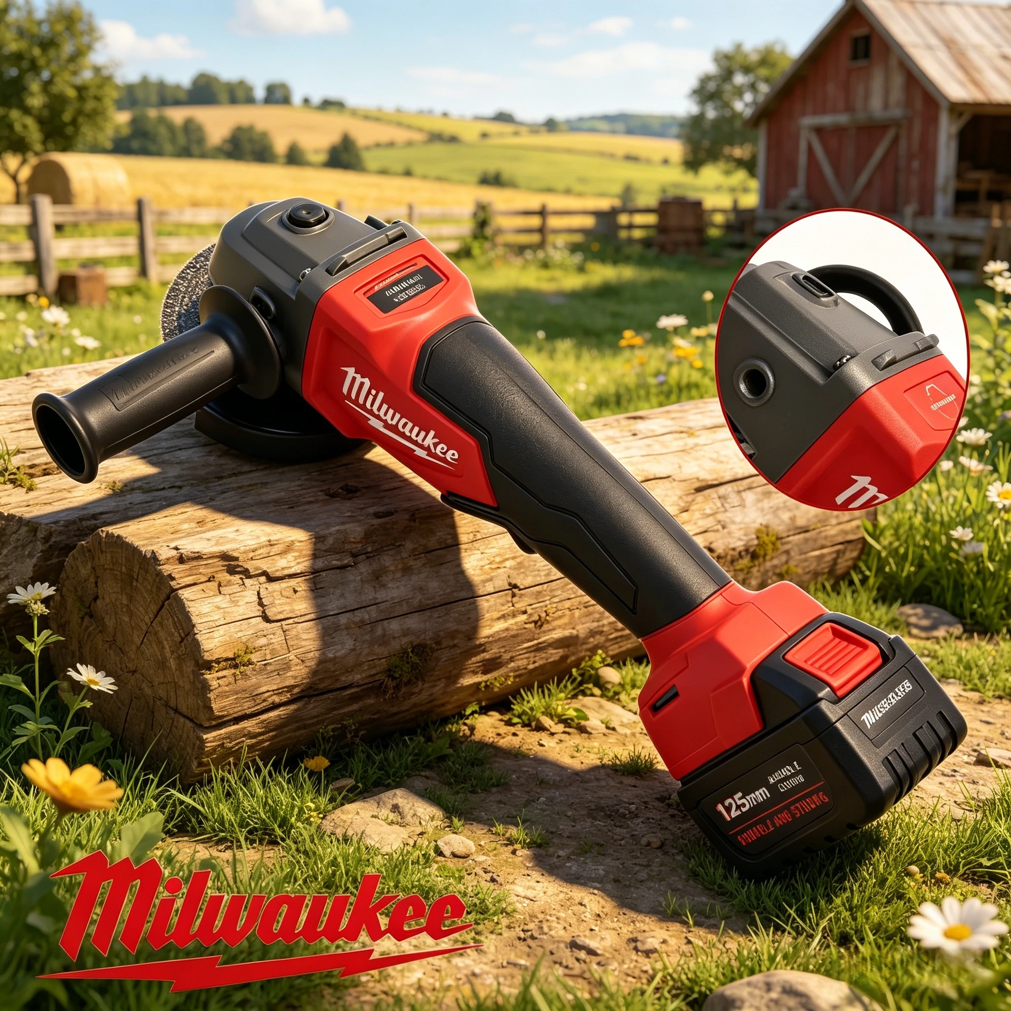 

Original Milwaukee M18 Battery 6.0Ah, Cordless Angle Grinder Milwaukee M18 125mm with Braking Variable Speed Cutting Polishing