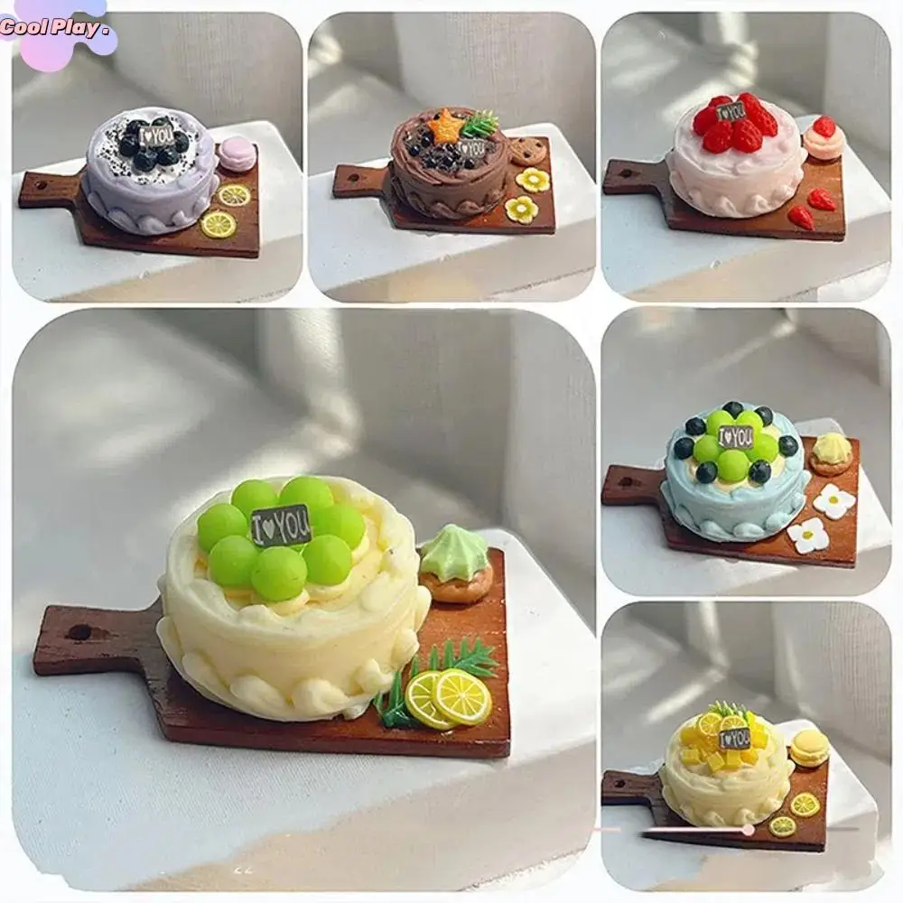 Cream Fruit Cake Model Toys Cutting Board Simulation Fruit Cake Model Ornaments Lifelike Artificial Simulation Kitchen Toy