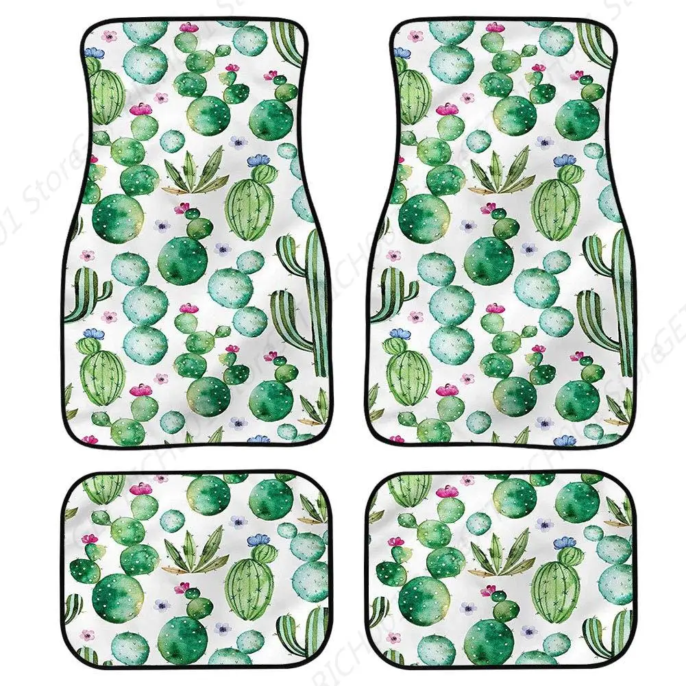 

Alfombrillas Universales Para Coche Con Estampado Cactus Tropical, Alfombras Lanteras/traseras 4-Pieces Con Respaldo Goma Ant