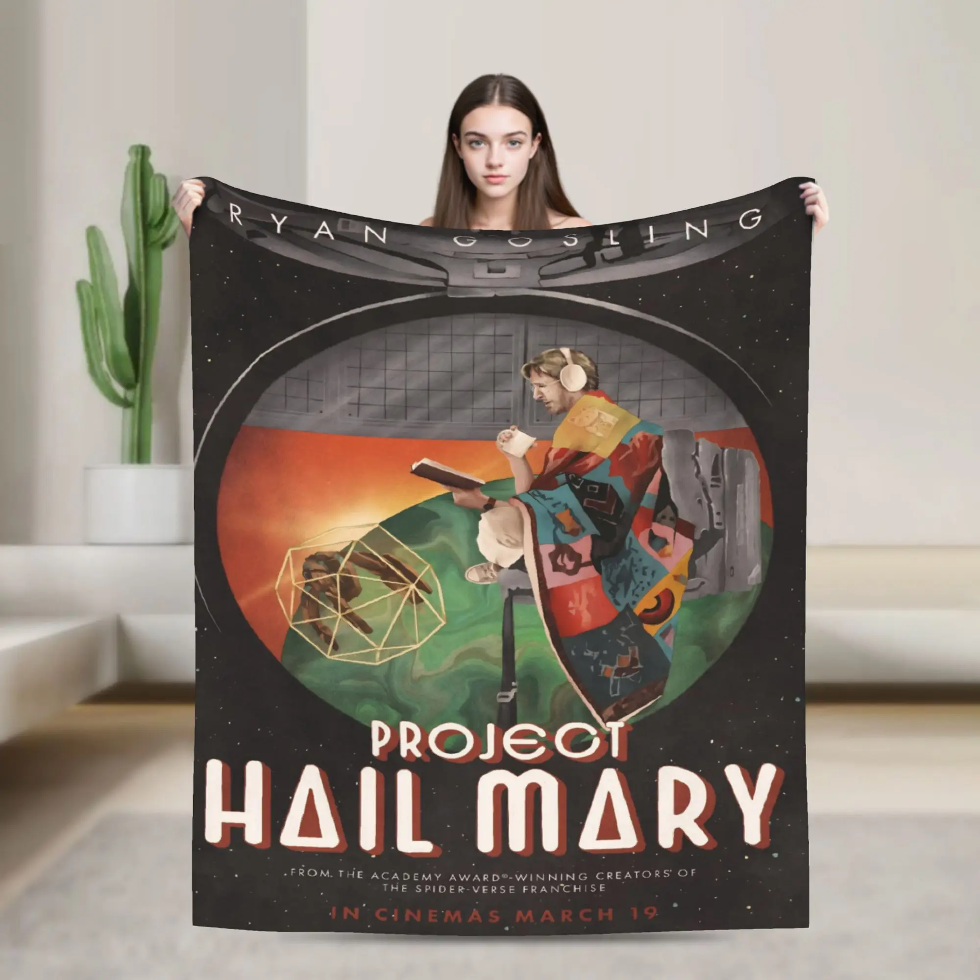 Project Hail Mary Blanket Cover Flannel Ryland Grace Rockys Super Warm Throw Blankets for Bedroom Sofa Bed Rug