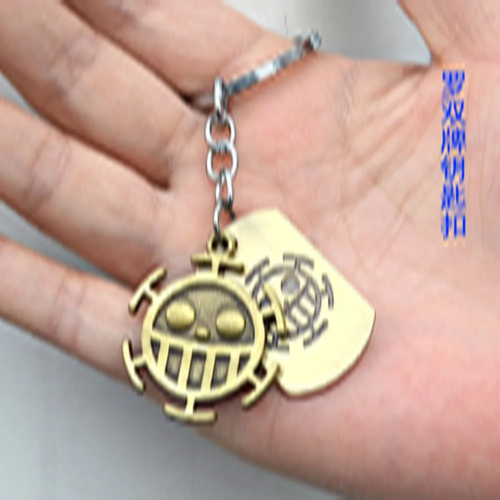 One Piece Anime Necklace Luffy Ace Law Pirate Hat Keychain Pendant Man Cartoon Necklaces Children Charm Jewelry Accessories Gift