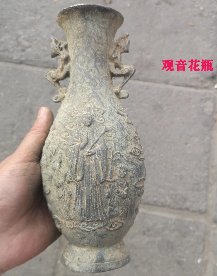 

Pure copper Guanyin Bodhisattva vase vase pine nuts ornaments home decoration