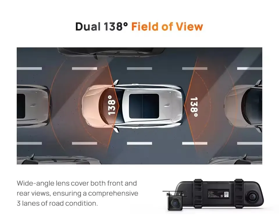 for AZDOME PG17 / PG18S / AR09/M300S / Lite Rear Backup Camera 1080P HD 4 Pin Mirror Image Parking Line Waterproof Night Vision