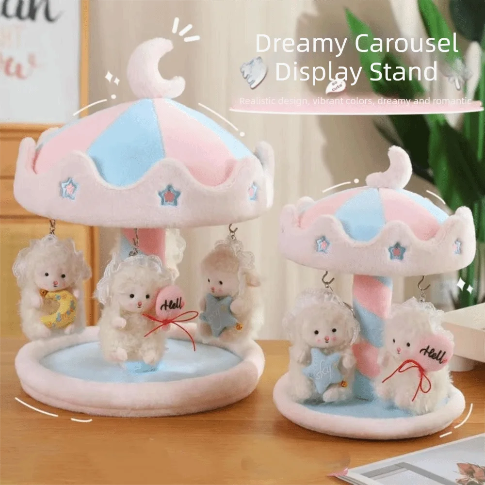 With Hooks Carousel Display Rack Manual Rotation Collection Pendant Doll Storage Rack Stuffed Toy 35cm Plush Doll Display Rack